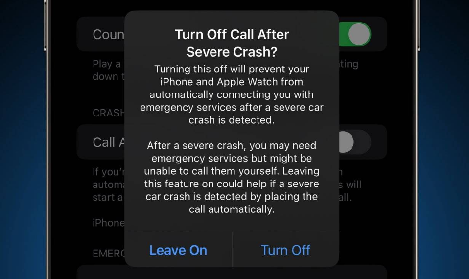 渝北苹果14维修分享 iPhone 14 和 Apple Watch 上关闭崩溃检测 