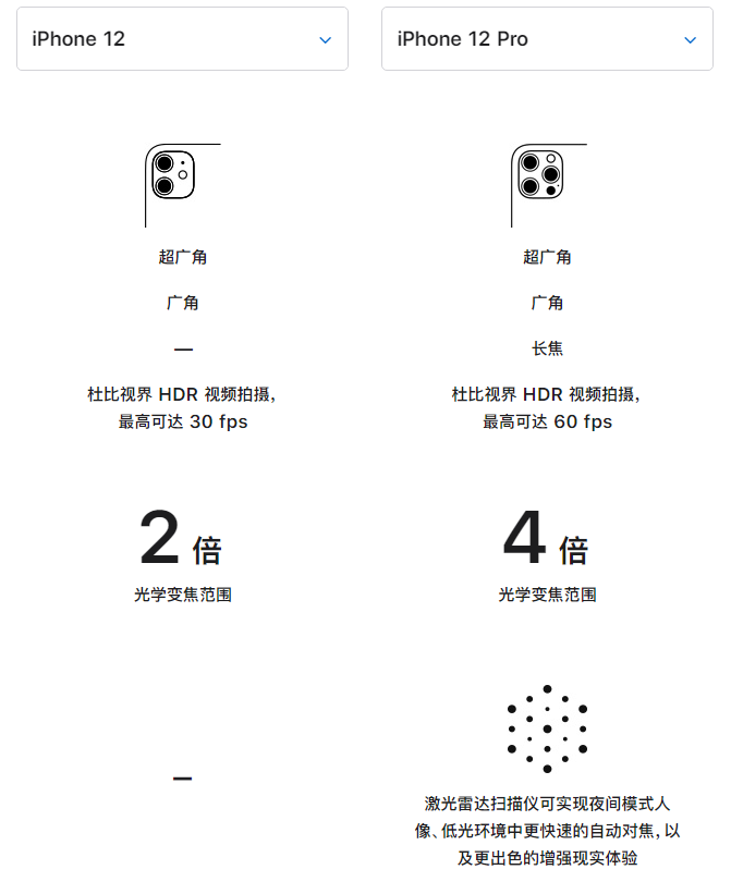 渝北苹果手机维修分享苹果 iPhone 12 与 iPhone 12 Pro 选哪款 